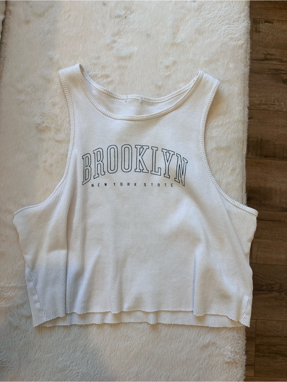 Garage Ribbed Graphic Style “Brooklyn” Crop Top